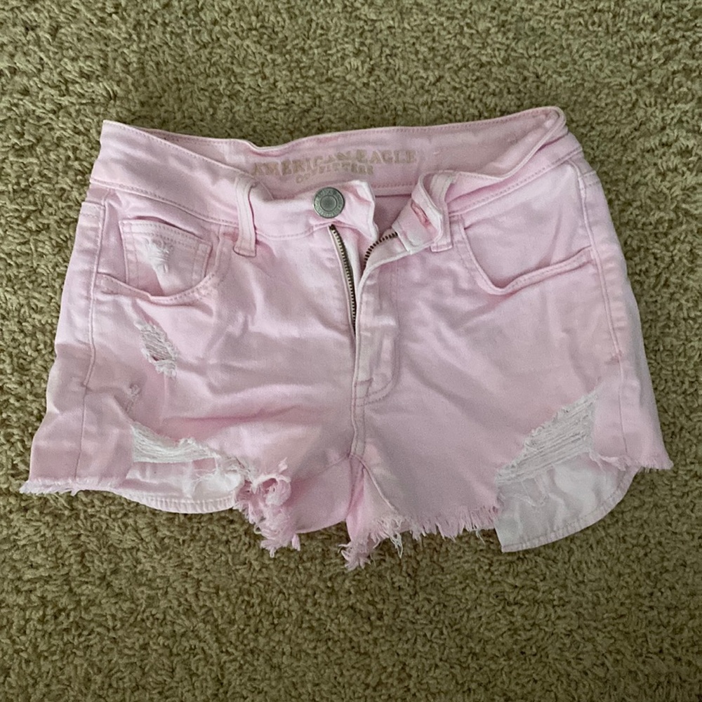 American Eagle outfitters, pink Jean shorts